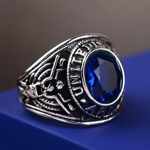 Vintage Military Eagle Alloy Ring For Men Retro Style Punk Ring Statement Finger Jewelry Gift For Men