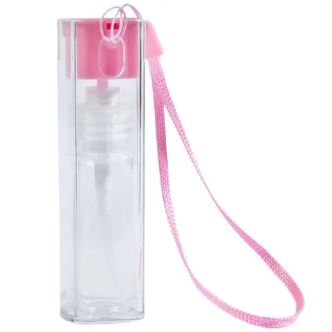 Flacone Spray Ricaricabile Portatile Colore Caramella Plastica Viaggio Profumo Cosmetico Dispenser Con Laccetto
