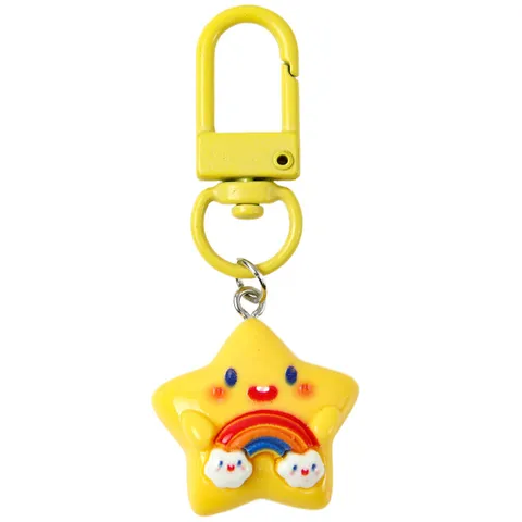 Schattige Cartoon Hars Sleutelhanger Tas Hanger Regenboog Wolk Bloem Sleutelhanger Student Cadeau Sieraden Accessoires