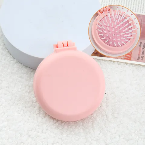 Peigne Coussin d'Air Pliable Portable Couleur Bonbon Mini Brosse à Cheveux de Voyage Avec Miroir Outil de Coiffure Quotidien pour Femmes