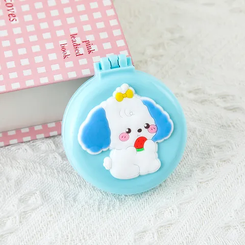 Brosse à Cheveux Pliante Portable Coussin d'Air Mignon Dessin Animé Animal Poche Brosse avec Miroir Compact Mini Outil de Coiffure