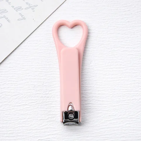 Tagliaunghie Portatile a Forma di Cuore Colore Caramella Tinta Unita Tagliaunghie Strumento per Manicure per Donne