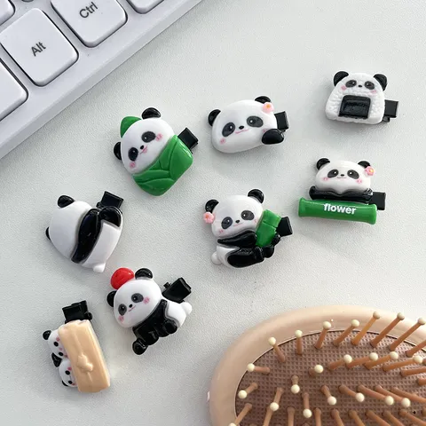 Lindo Pequeño Horquilla de Panda Cartoon Resina Clip de Flequillo Dulce Adornos de Cabello Accesorios para Niños Niñas