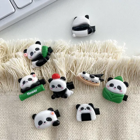 Lindo Pequeño Horquilla de Panda Cartoon Resina Clip de Flequillo Dulce Adornos de Cabello Accesorios para Niños Niñas