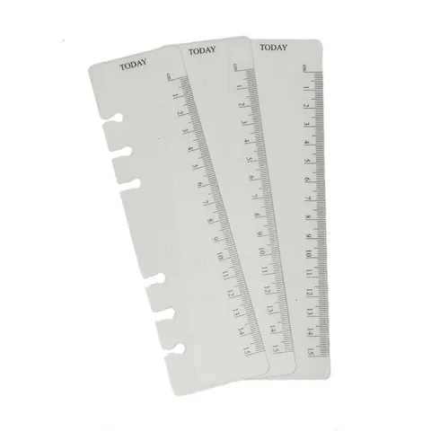 Regla Marcador para Cuaderno de Hojas Sueltas A6 de Plástico Transparente Escala de Medición Divisor TODAY Accesorio de Oficina