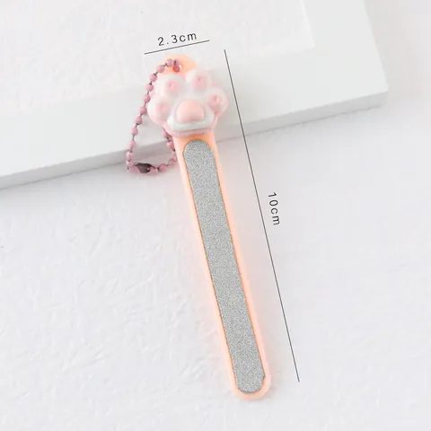 Cute Cartoon Resin Nail File Portable Mini Nail Buffer with Keychain Sandpaper Manicure Tool For Women Home Daily