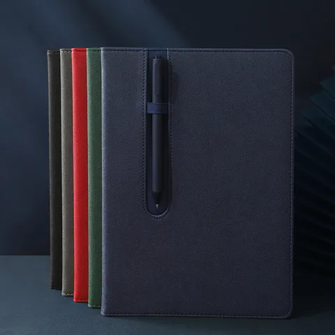 B5 Quaderno con Copertina Rigida Minimalista Affari Ufficio Riunione Diario con Fascia Elastica e Portapenne