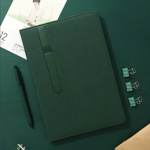 B5 Quaderno con Copertina Rigida Minimalista Affari Ufficio Riunione Diario con Fascia Elastica e Portapenne