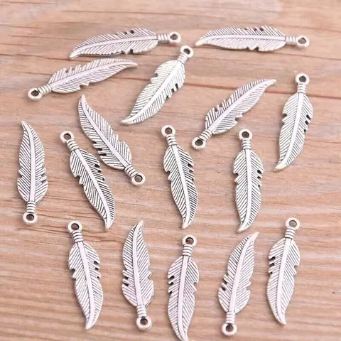 Alloy Feather Leaf Pendant Connector DIY Jewelry Making Findings Metal Charm For Bracelet Necklace Crafting Accessory