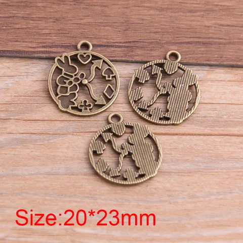 Plata Antigua Bronce Hueco Conejo Reloj Despertador Colgantes DIY Aleación Joyería Fabricación Amuletos Hallazgos