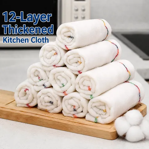 Household Kitchen Cleaning Cloth Soft Absorbent Oil-Free Dishcloth Premium Cotton Material Table Cleaning Towel