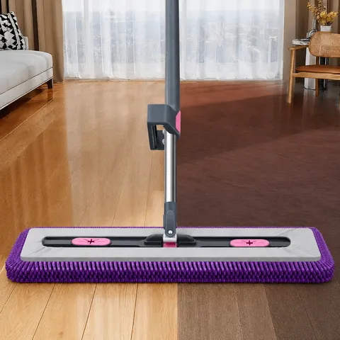 Chenille Vlakke Mop Handvrij Vloerreiniging Mop Met RVS Stang En Groot Paneel Voor Thuis Dagelijkse Vloerreiniging