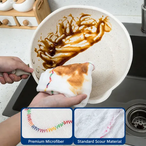 Household Kitchen Cleaning Cloth Soft Absorbent Oil-Free Dishcloth Premium Cotton Material Table Cleaning Towel