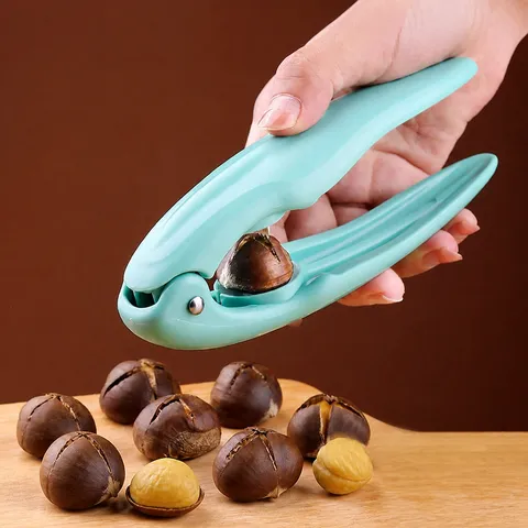 Manual Chestnut Opener Stainless Steel Cross Blade Nut Cracker Heavy Duty Kitchen Tool Ergonomic Chestnut Clip