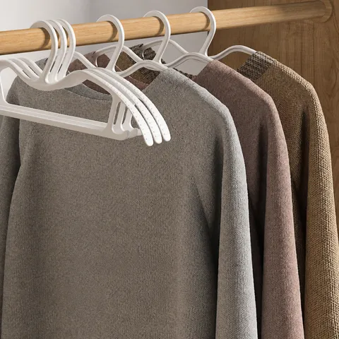 Home Plastic Clothes Hangers Traceproof Anti Slip Short Neck Coat Hangers Space Saving Heavy Duty Wardrobe Organizers
