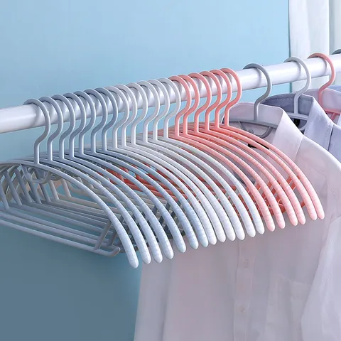 Household Plastic Clothes Hanger Non Slip Clothes Rack Balcony Drying Anti Shoulder Angle Clothes Organizing Hangers