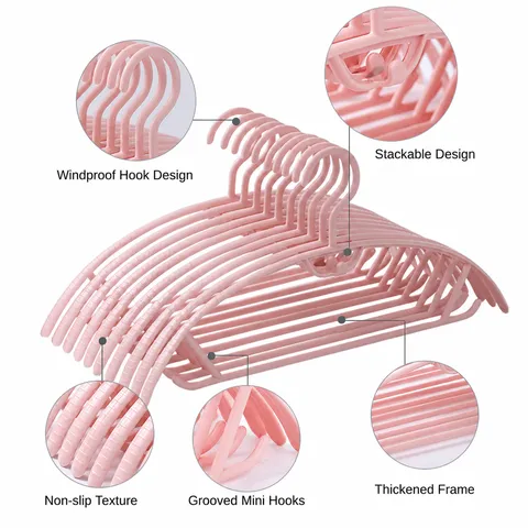 Household Plastic Clothes Hanger Non Slip Clothes Rack Balcony Drying Anti Shoulder Angle Clothes Organizing Hangers