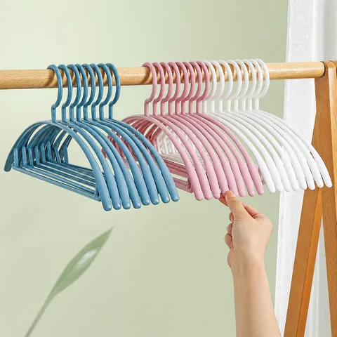 Home Trace Free Plastic Clothes Hangers Wide Shoulder Non Slip Drying Rack Seamless Closet Storage Clothes Hanger Organizer
