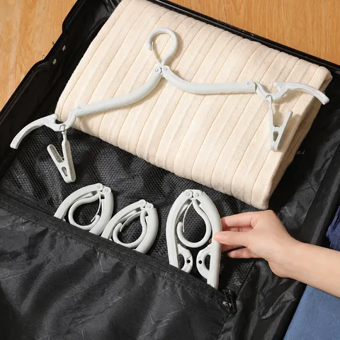 Draagbare Opvouwbare Kunststof Kledinghanger voor Reizen en Hotels Compacte Ruimtebesparende Droogrekorganizer