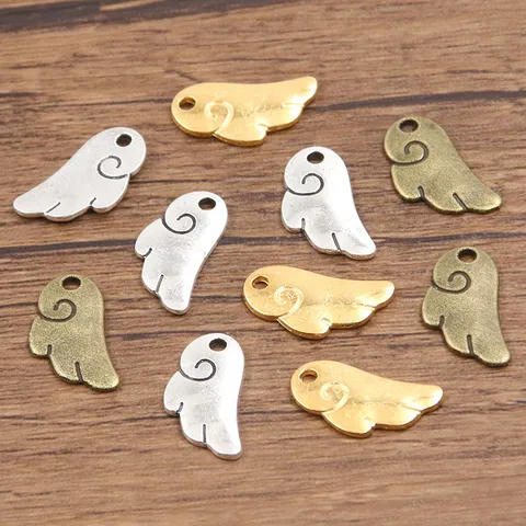 DIY Zinc Alloy Cloud Wings Charms Antique Bronze Silver Gold Wings Pendants For Bracelet Necklace Jewelry Making Accessories