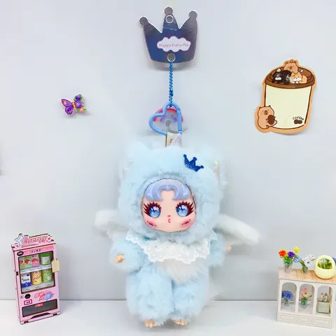 Cute Unicorn Plush Pendant Keychain Macaron Color Soft Stuffed Animal Bag Charm Girlish Healing Key Ring For Women Kids Gift