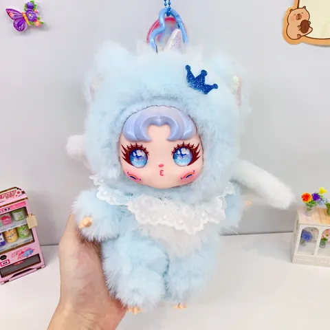 Cute Unicorn Plush Pendant Keychain Macaron Color Soft Stuffed Animal Bag Charm Girlish Healing Key Ring For Women Kids Gift