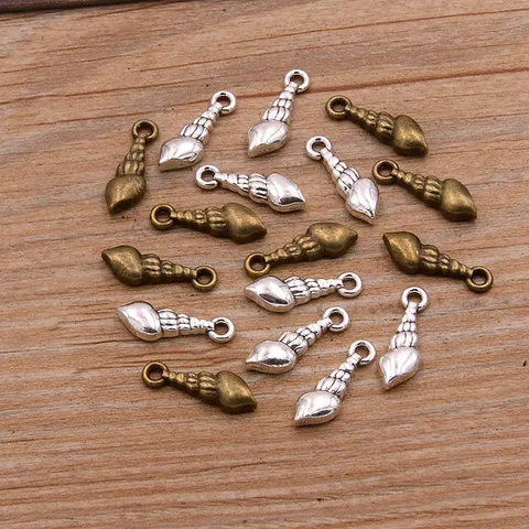 Antique Conch Shell Charms Zinc Alloy Seafood Pendants DIY Jewelry Findings For Necklace Bracelet Handmade Craft Making Accessories