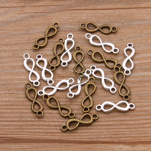 Mini Unendlichkeit Verbinder Anhänger Zinklegierung Zubehör DIY Armband Halskette Herstellung Antik Silber Bronze Pendants