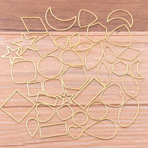 Charms Cadre Géométrique en Acier Inoxydable Électroplaqué Or Pendentif Lunette Ouverte Moule pour Fabrication de Bijoux Artisanaux Bricolage Fournitures