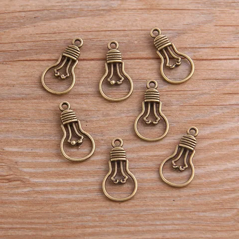 DIY Legierung Glühbirne Anhänger Hohl Glühbirne Form Metall Charms Für Halskette Armband Schmuckherstellung Zubehör