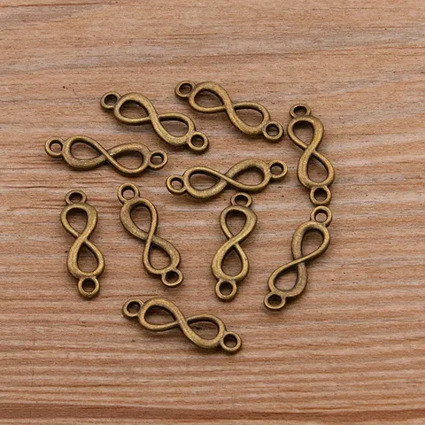 Mini Unendlichkeit Verbinder Anhänger Zinklegierung Zubehör DIY Armband Halskette Herstellung Antik Silber Bronze Pendants