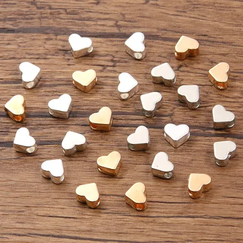 Perles Espacées en Forme de Cœur en Alliage DIY Surface Lisse Petit Trou Perles de Cœur en Métal pour la Fabrication de Colliers Bracelets Apprêts Bijoux