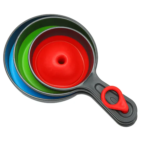 Juego de Embudos de Plástico Plegables para Utensilios de Cocina Material TPR y PP Herramienta de Embudo de Aceite Líquido
