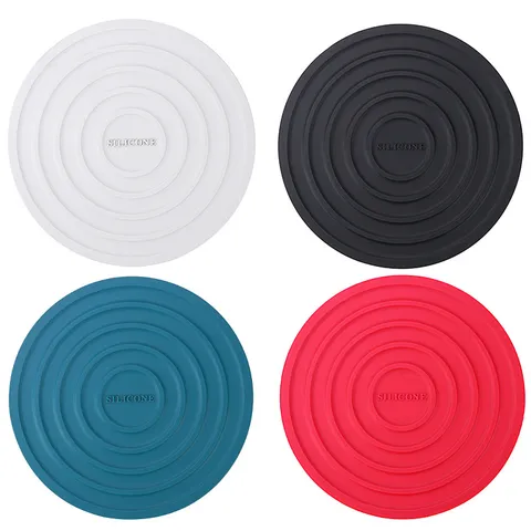 Silicone Heat Insulating Pad Round Non-Slip Table Mat Thickened Concentric Circle Pot Holder Kitchen Drink Coaster Tableware
