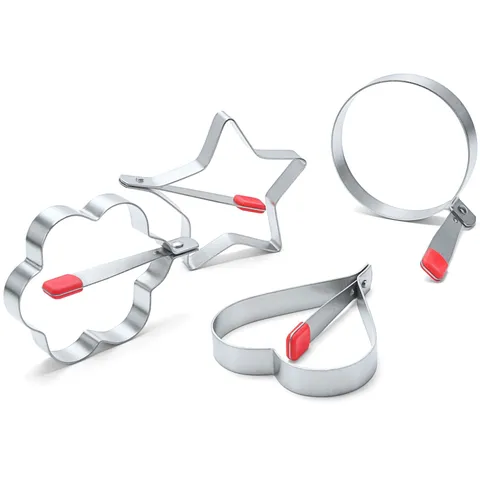 Stainless Steel Fried Egg Maker Heart Star Round Plum Blossom Shape Mold Kitchen Cooking Tool With Anti-Scald Handle