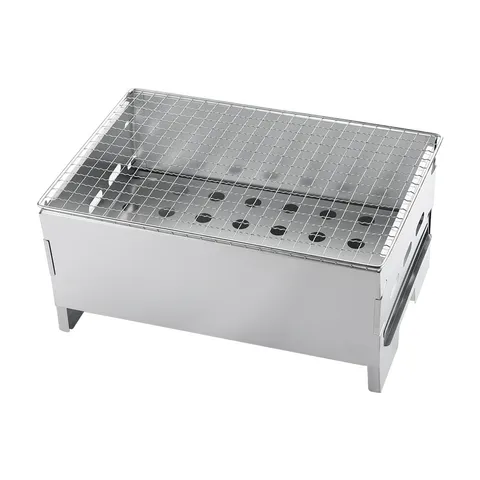 Tragbarer Galvanisierter Eisen BBQ Grill Desktop Holzkohle Grillofen Für Outdoor Camping Picknick Kochen