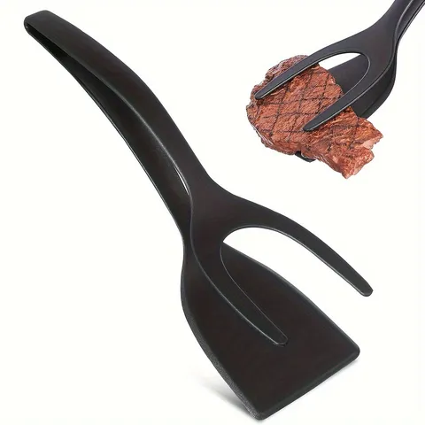 Spatola da Cucina a Doppio Uso Multifunzionale e Pinze per Alimenti Clip in Nylon Resistente al Calore per Cottura Pancake Pesce