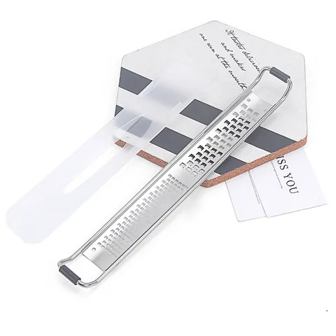 Stainless Steel Cheese Grater And Lemon Zester Tool With Protective Cover For Kitchen Food Preparation