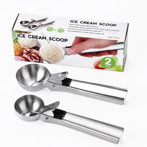 Porzionatore per Gelato in Acciaio Inossidabile Cucchiaio per Granite Leva di Rilascio Utensile da Cucina
