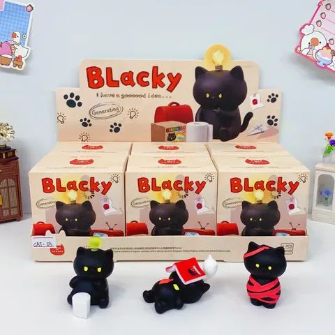 Δημιουργική Φιγούρα Blind Box Μαύρης Γάτας PVC Φιγούρα Δράσης Χαριτωμένο Στολίδι Γραφείου Anime Παιχνίδι Συλλεκτικό Δώρο
