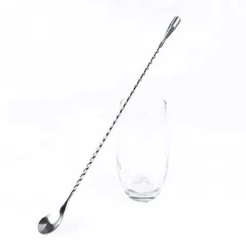304 Stainless Steel Coffee Mixing Spoon Long Handle Cocktail Muddler Stirring Spoon For Home Bar Cold Drink Kitchen