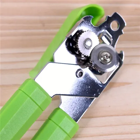 Abrelatas Multifuncional de Acero Inoxidable Resistente Abrelatas Manual con Mango Ergonómico Herramienta de Cocina
