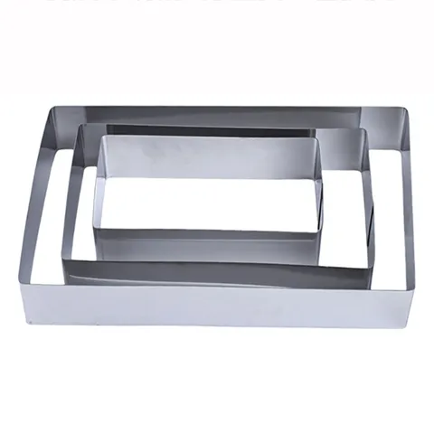 Stampo per Torta in Acciaio Inossidabile Teglia Rettangolare Grandi Stampi per Biscotti a Tripla Combinazione con Scatola Colore Utensile da Cucina