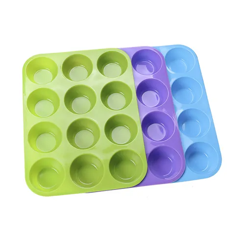 12 Hohlräume Runde Silikon Kuchenform DIY Muffin Backform Flexible Gebäck Dessert Werkzeug Küche Backgeschirr
