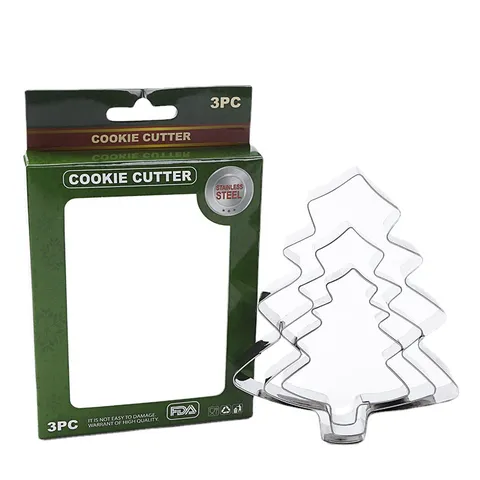 Stainless Steel Christmas Tree Cookie Cutter Set Metal Baking Mold For Holiday Pastry And Kitchen DIY