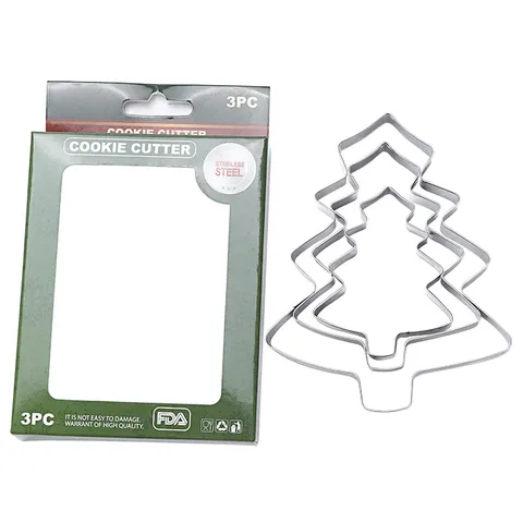 Stainless Steel Christmas Tree Cookie Cutter Set Metal Baking Mold For Holiday Pastry And Kitchen DIY
