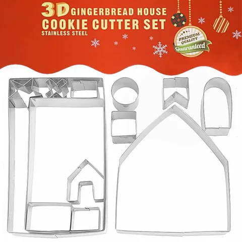Noël Acier Inoxydable Maison en Pain d'Épices Emporte-pièce DIY Moule à Biscuits Outil de Pâtisserie Accessoire de Cuisine
