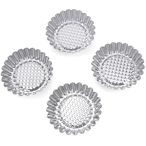 430 Stainless Steel Egg Tart Mold Baking Tool Round Corrugated One Piece Molding Kitchen Bakeware Pastry Cake Mold