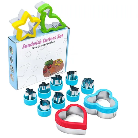 Stainless Steel Cookie Cutters Vegetable Cutter Set Fruit Stamp Mold Sandwich Embossing DIY Baking Kitchen Tools
