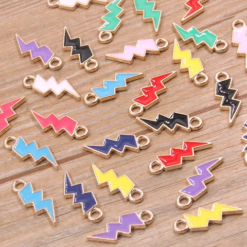 Dijes de Rayo en Aleación con Aceite de Goteo Accesorios de Joyería DIY Encanto de Moda para Collar Pulsera Pendiente